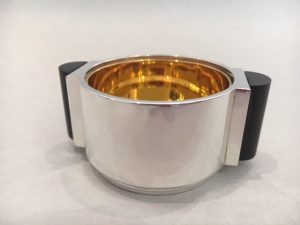 Salière, Puiforcat, Art-déco, argent massif et vermeil