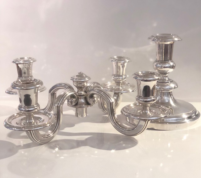 (Français) Paire de bouts de table, 4 lumières en bouquet, Christofle, à saisir vite !