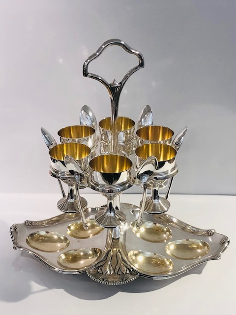 (Français) Rare oeufrier d’époque Art-nouveau.