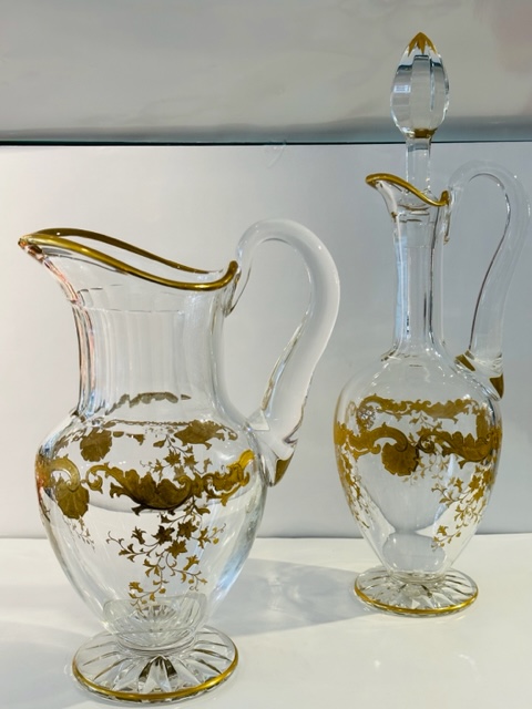 (Français) Broc et carafe, Massenet or, Saint-Louis.